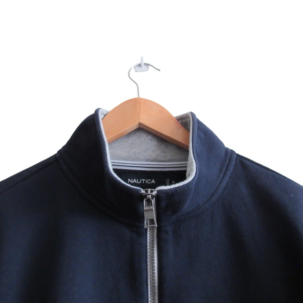 Nautica Mens Navy Blue Quarter Zip Pullover Sweatshirt Size XL Comfort Classic - Picture 3 of 8